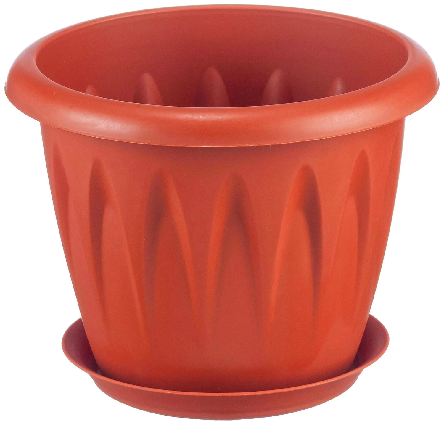 Кашпо IDEA Алиция d12 cм полипропиленовое терракотовое с поддоном