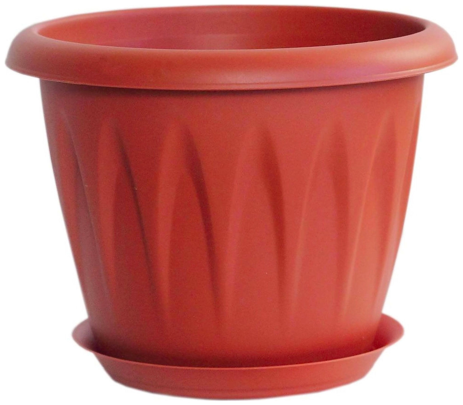 Кашпо IDEA Алиция d14 см 1 л полипропиленовое терракотовое с поддоном