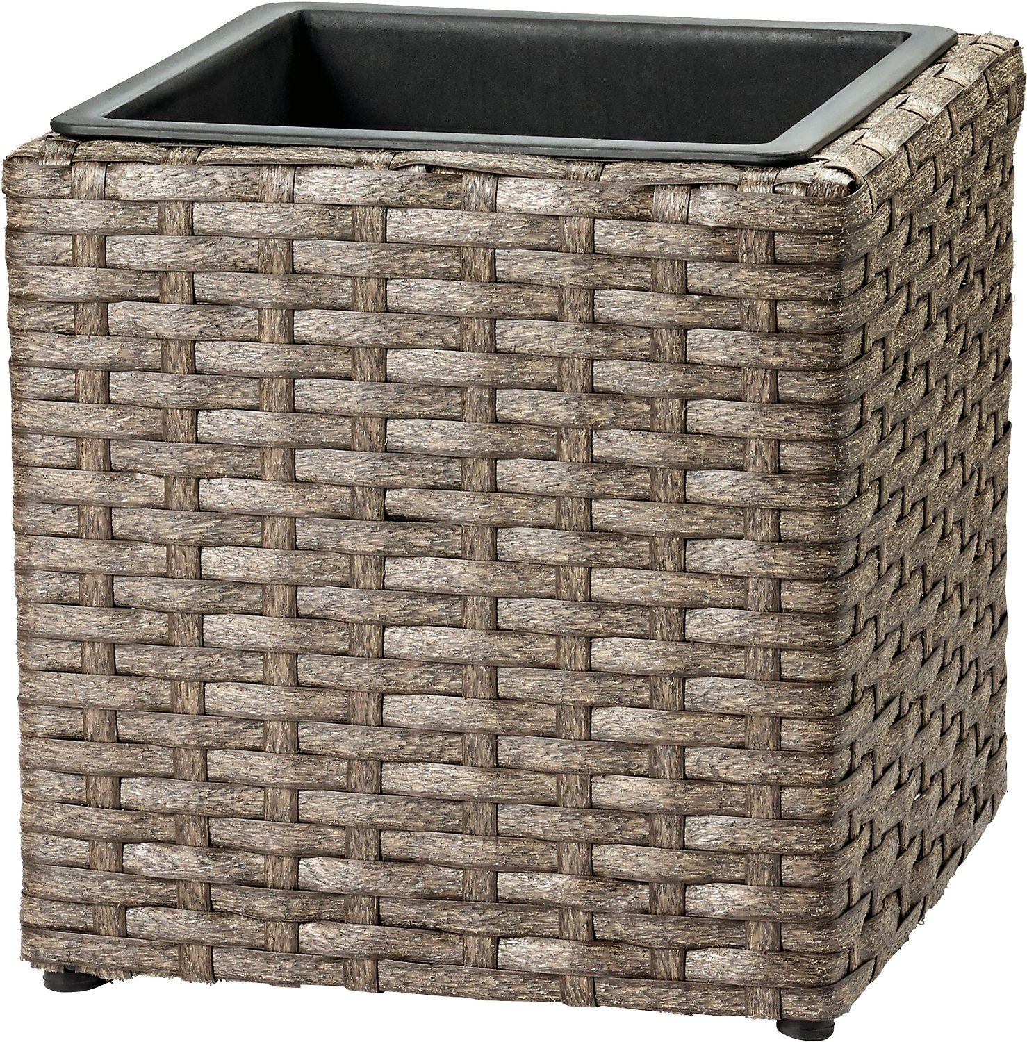 Кашпо Ротанг 28х28х28 см искусственный ротанг серый 