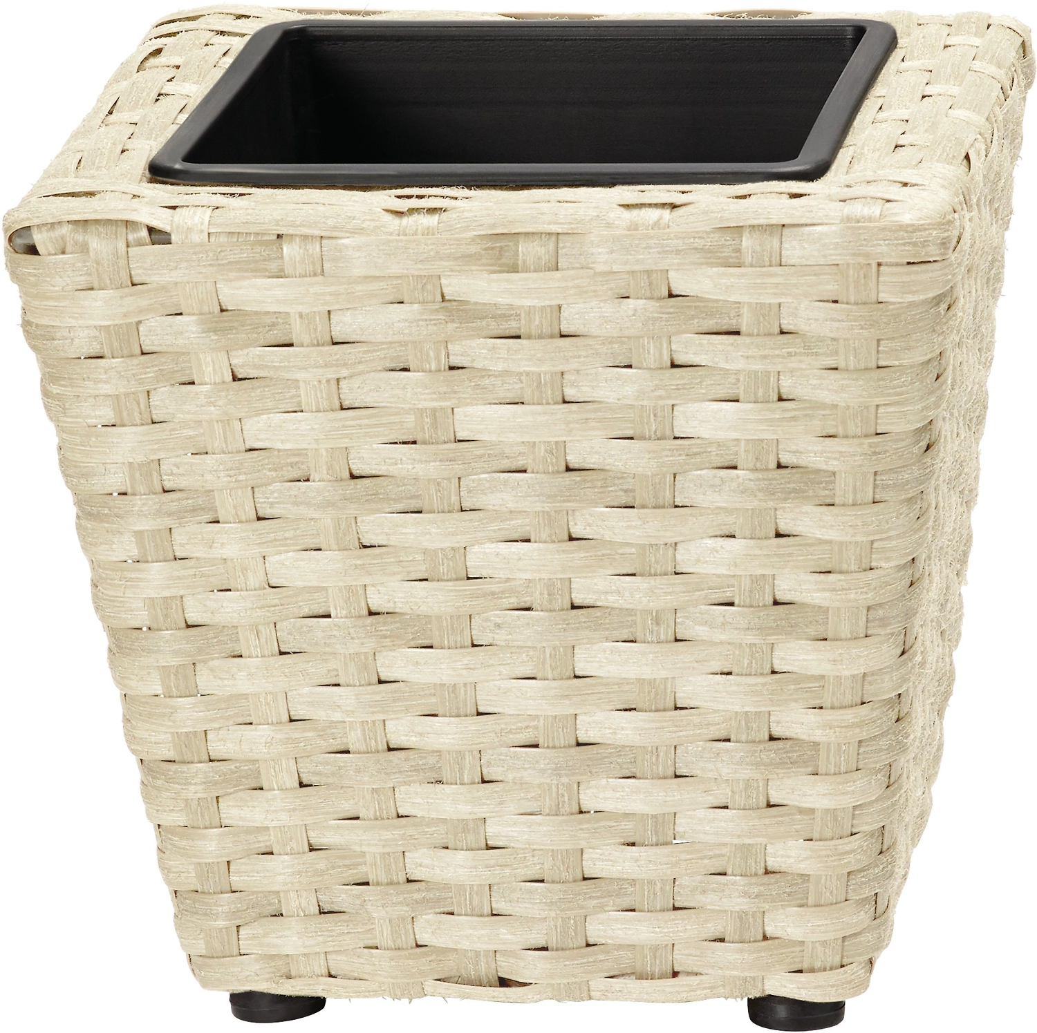 Кашпо Ротанг Трапеция h16 см искусственный ротанг белое