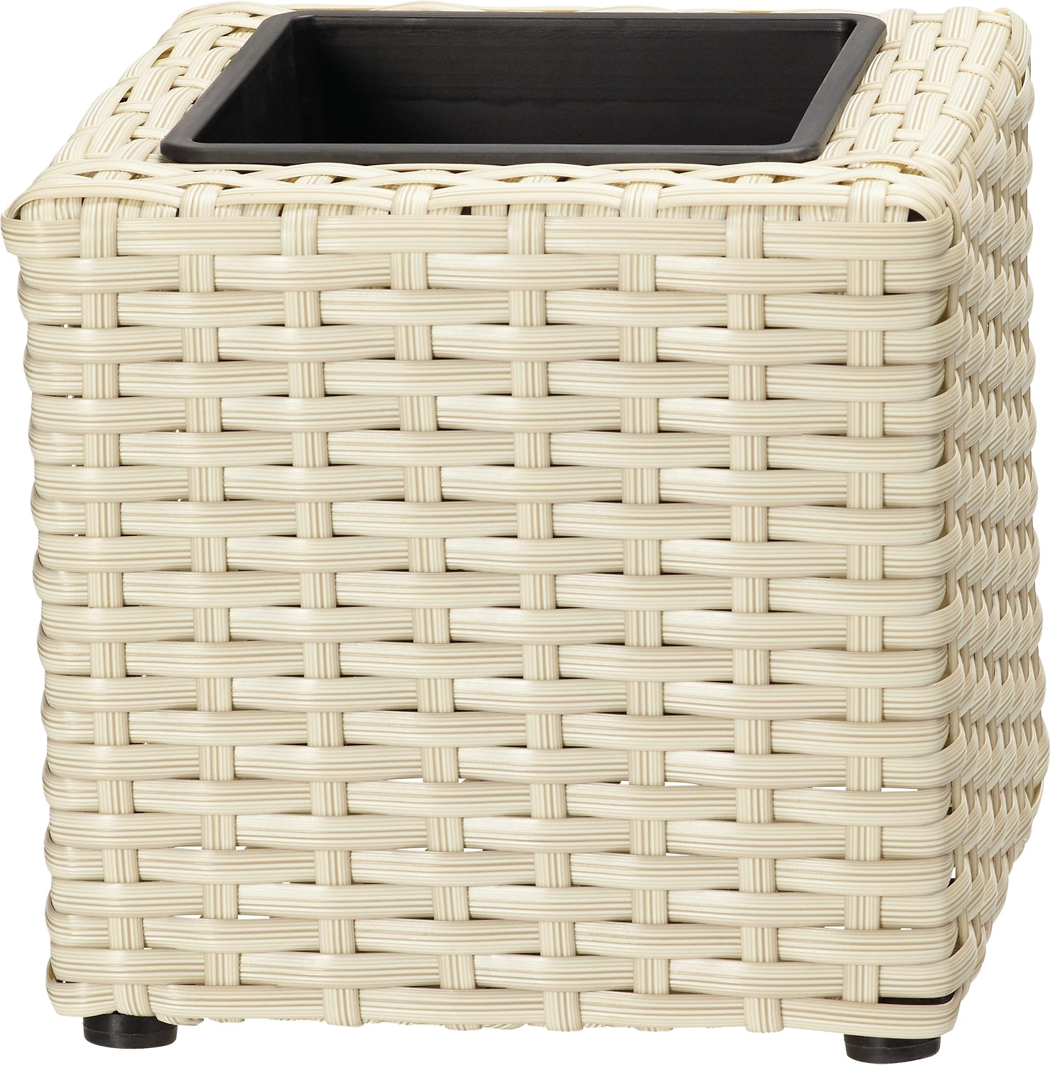 Кашпо Ротанг Квадрат h16 см искусственный ротанг белое