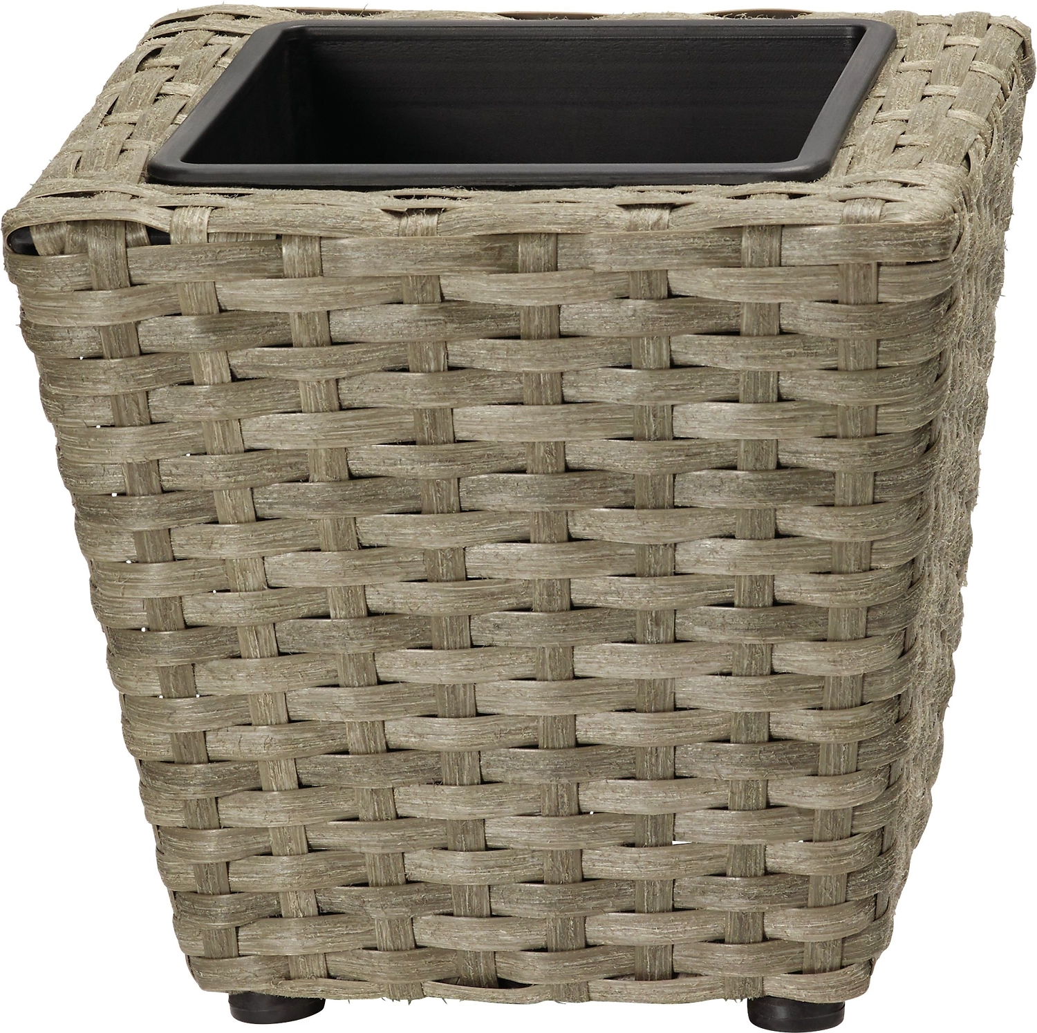 Кашпо Ротанг h16 см искусственный ротанг серое