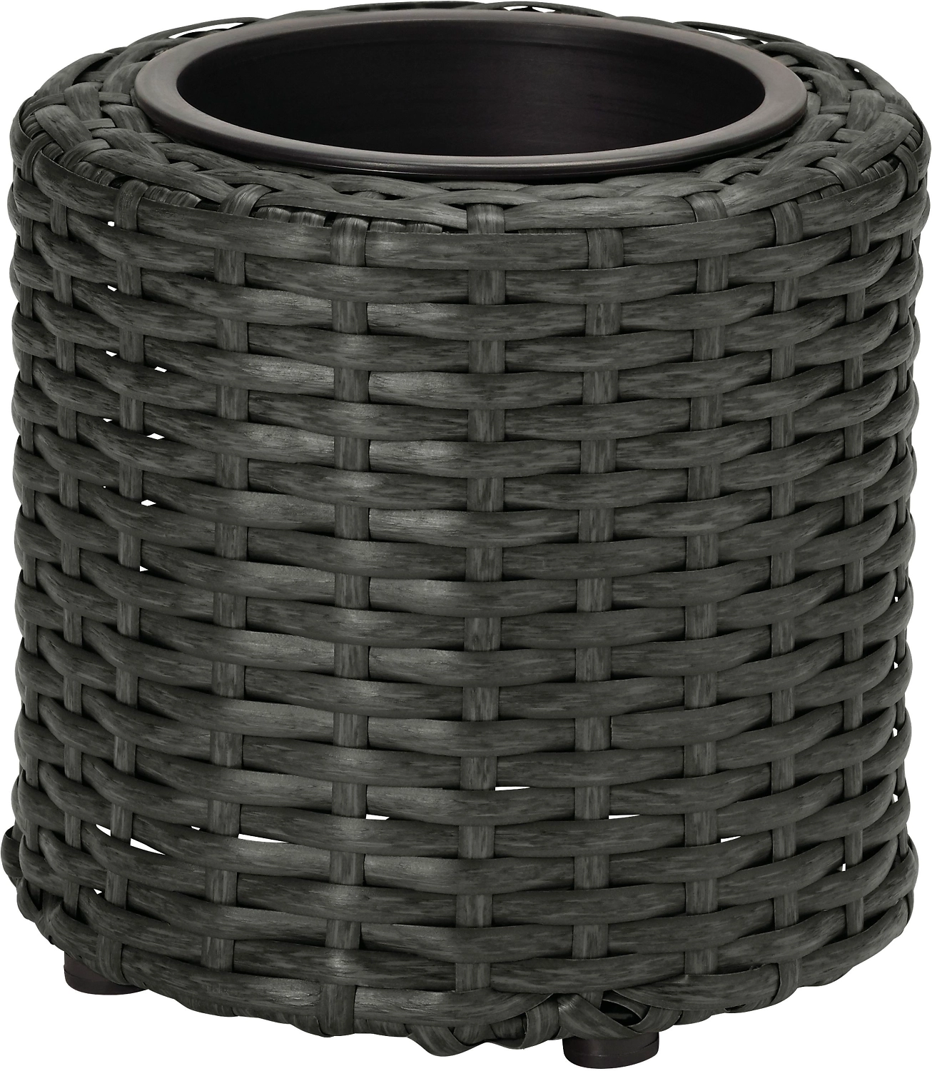 Кашпо Ротанг h16 см искусственный ротанг цилиндр антрацит