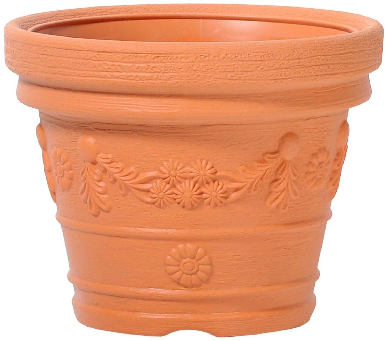 Горшок Prosperplast Decora d39 см 21 л полипропиленовый терракотовый с поддоном