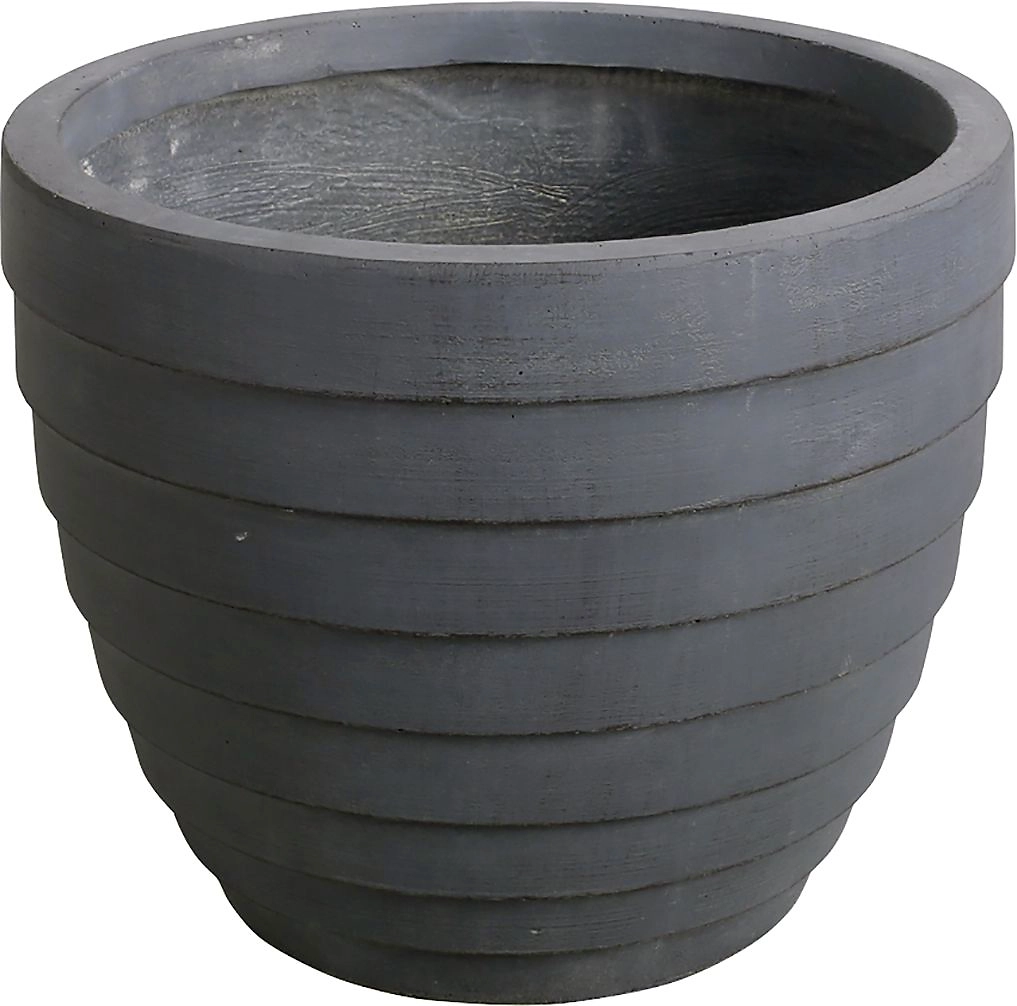 Кашпо Куб d36 см керамическое серое