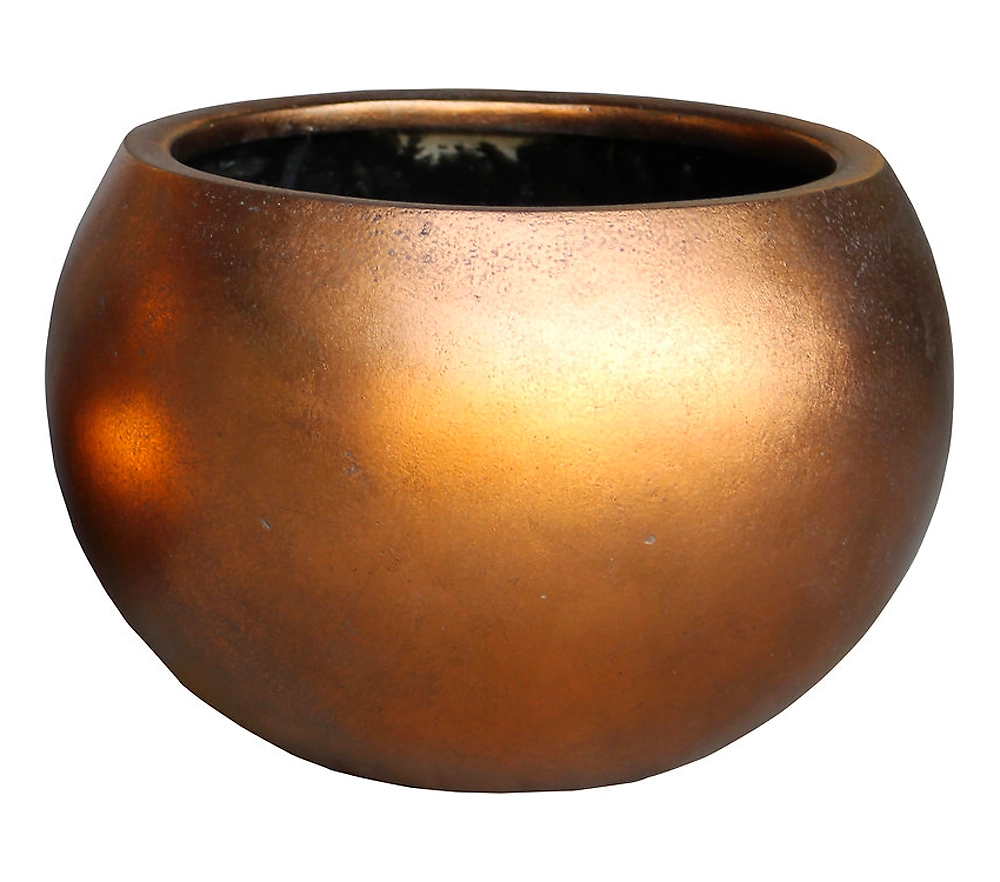 Кашпо Металлик d32 см полистоун медное