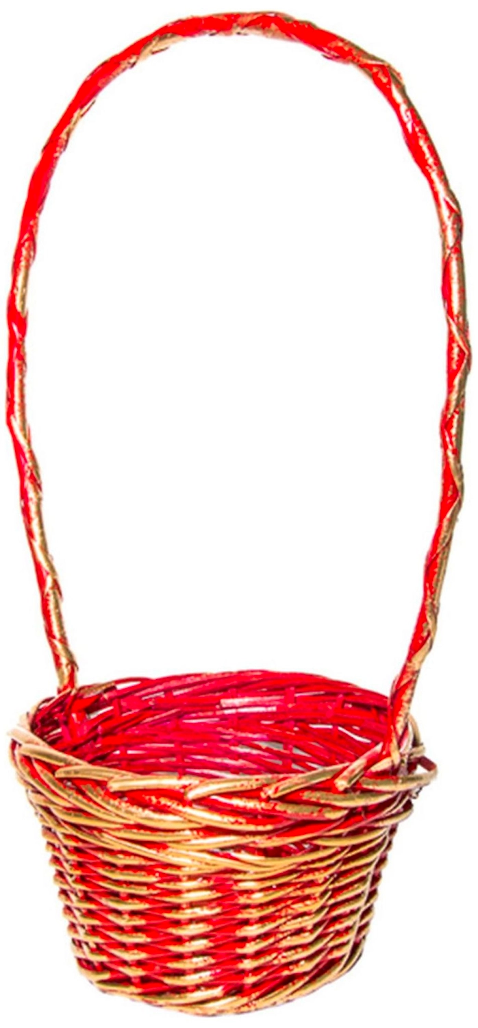 Корзина Азалия Декор d23 см ива красно-золотая