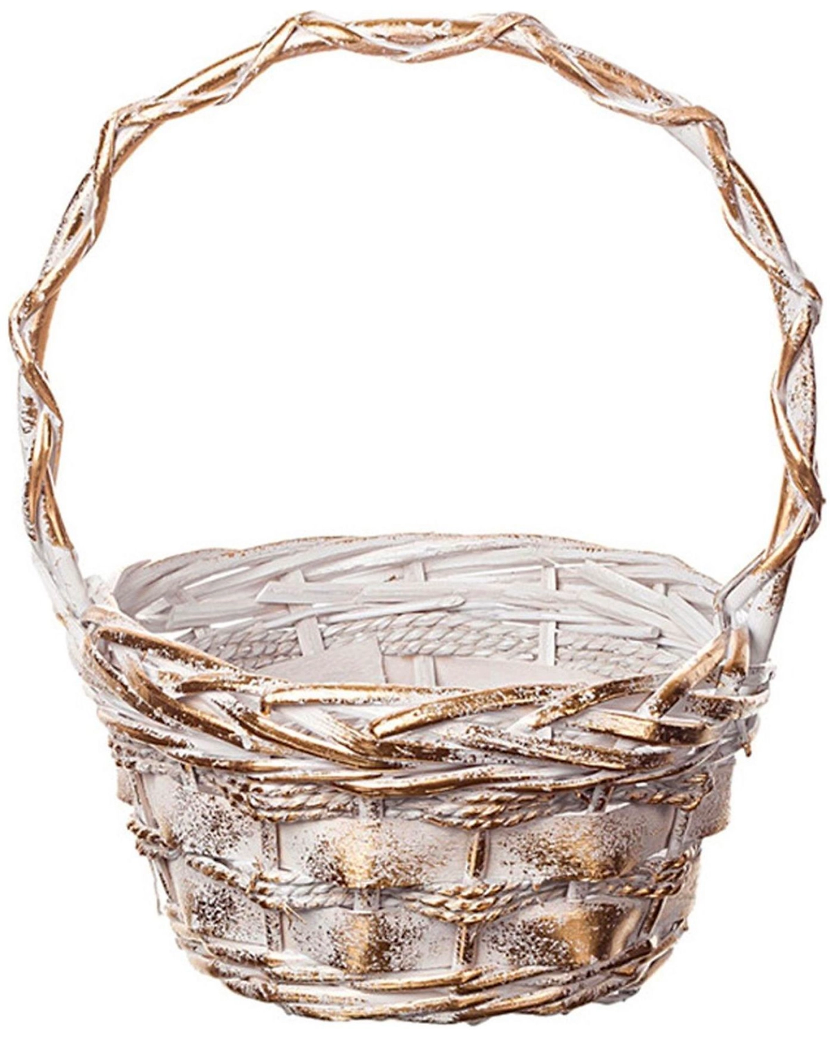 Корзина Азалия Декор d21 см ива бело-золотая