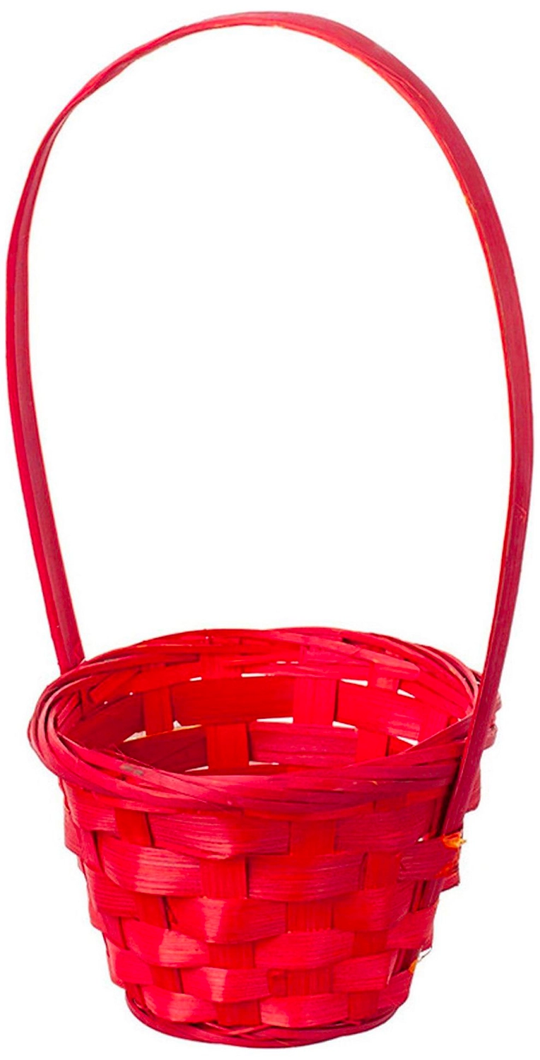 Корзина Азалия Декор d13 см бамбуковая красная