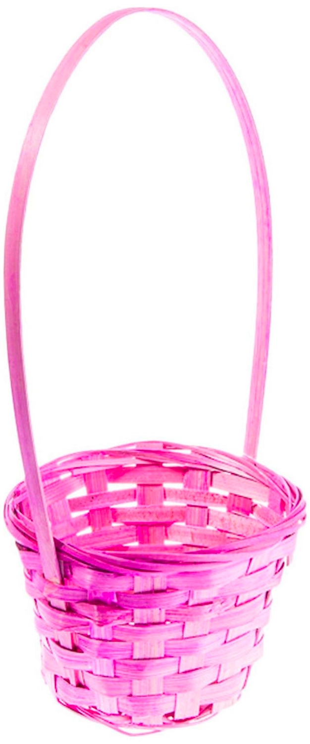 Корзина Азалия Декор d13 см бамбуковая ярко-розовая