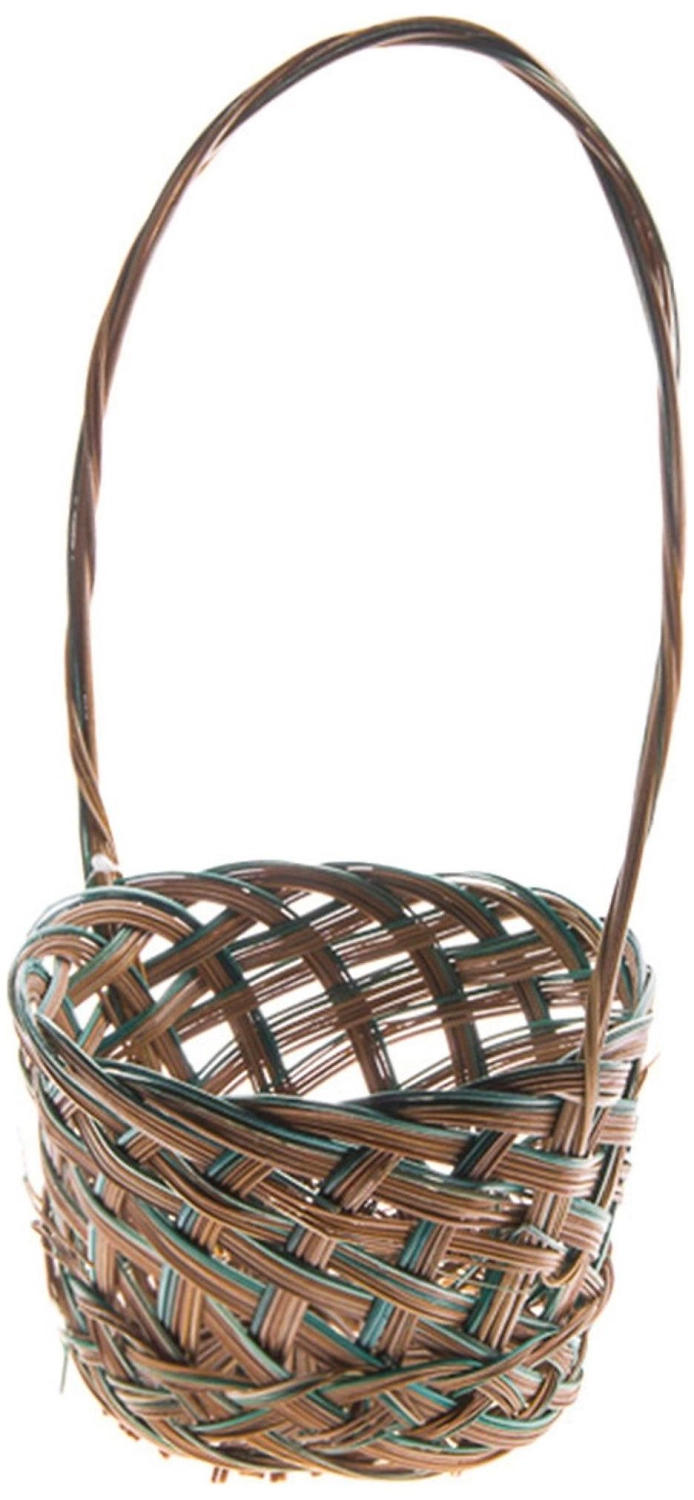 Корзина Азалия Декор d13 cм деревянная коричнево-зеленая