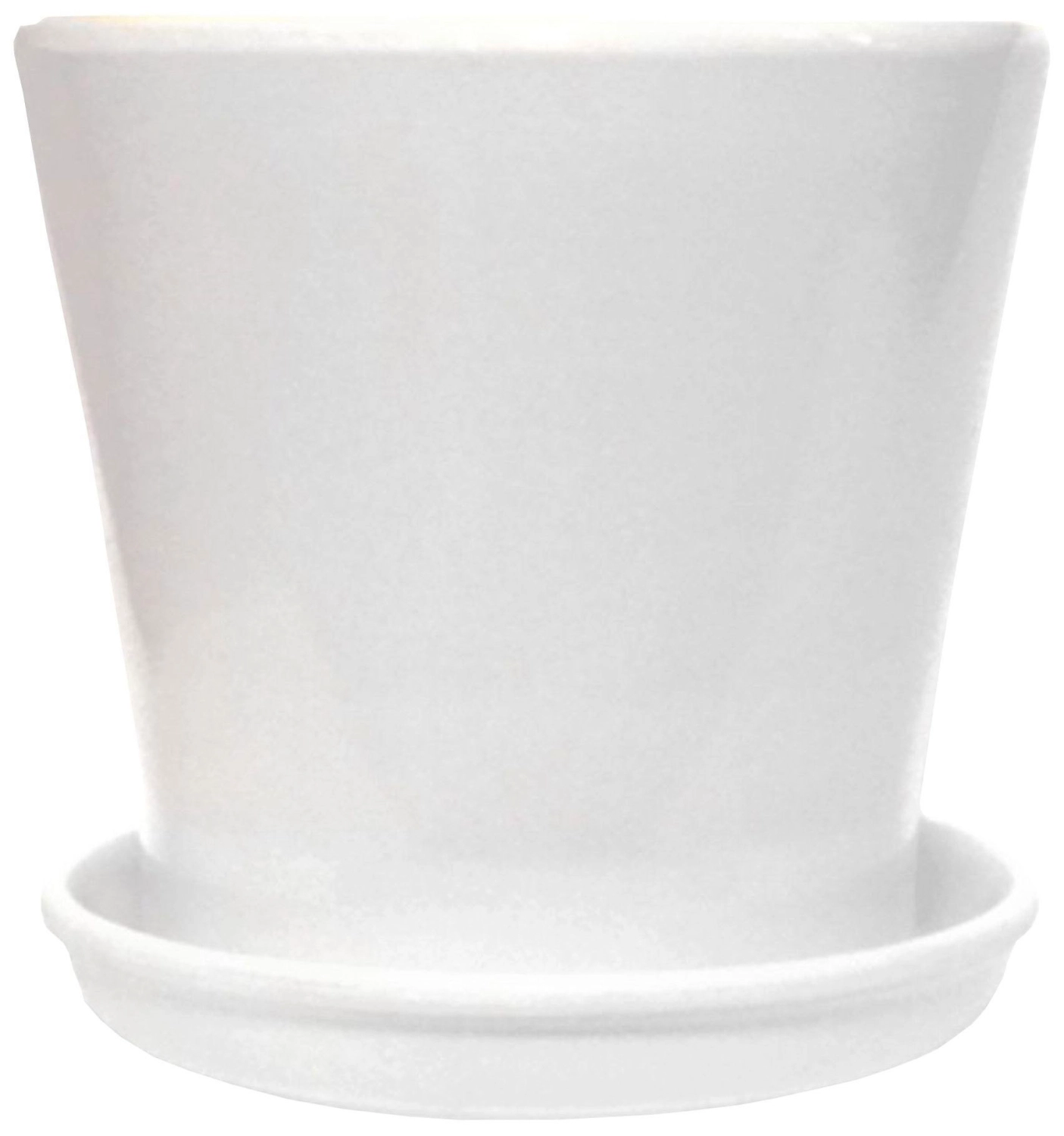 Горшок GARDEN SHOW d11,5 см 0,5 л керамический белый с поддоном