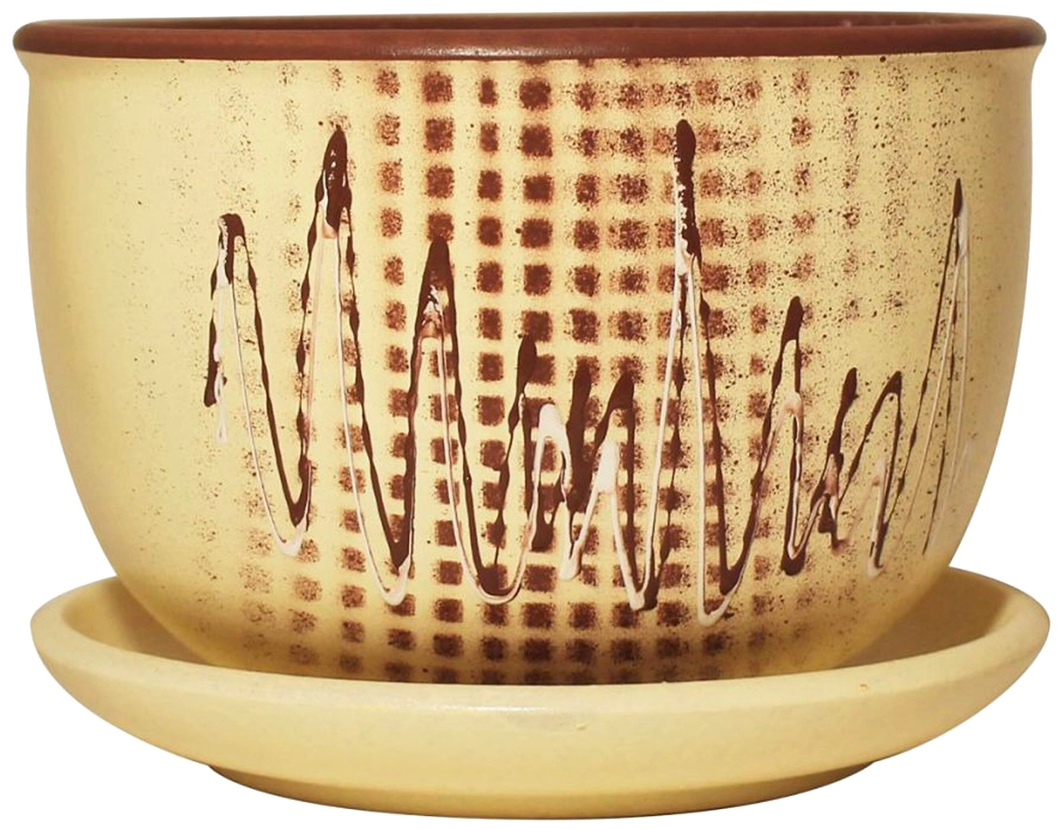 Горшок GARDEN SHOW Revolution керамический бежевый d125 12,5х12,5х9 см 0,5 л