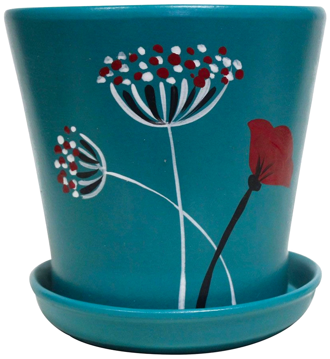 Горшок GARDEN SHOW d16,5 см 1,8 л керамический синий с поддоном