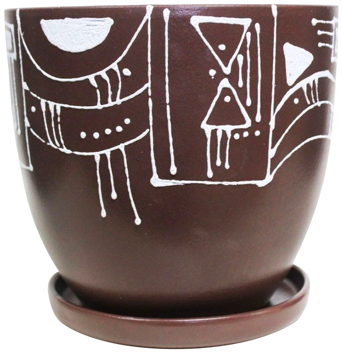 Горшок GARDEN SHOW Орнела d20,5 см 4,7 л керамический коричневый с поддоном