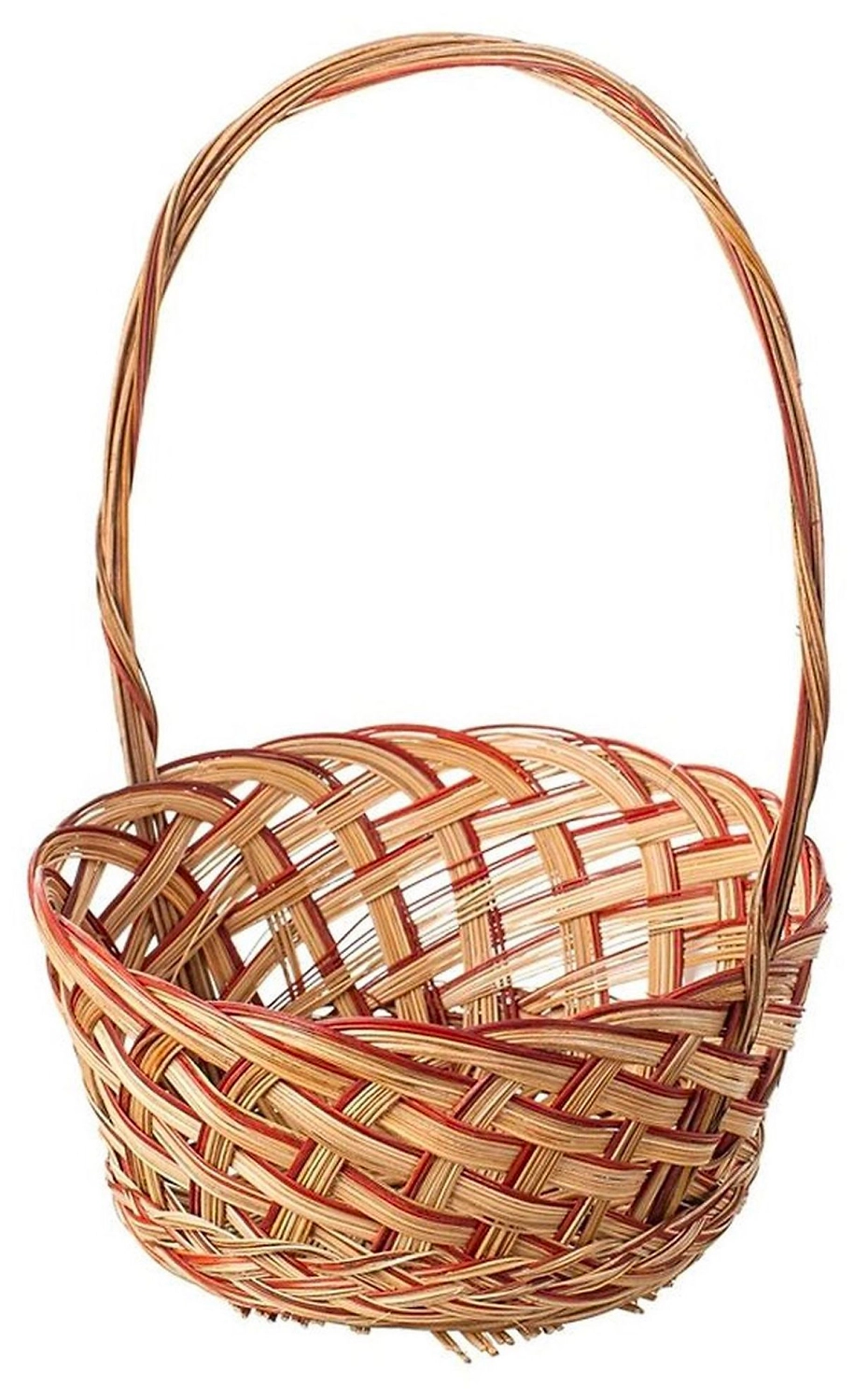 Корзина Азалия Декор d20 см натуральный ротанг красная