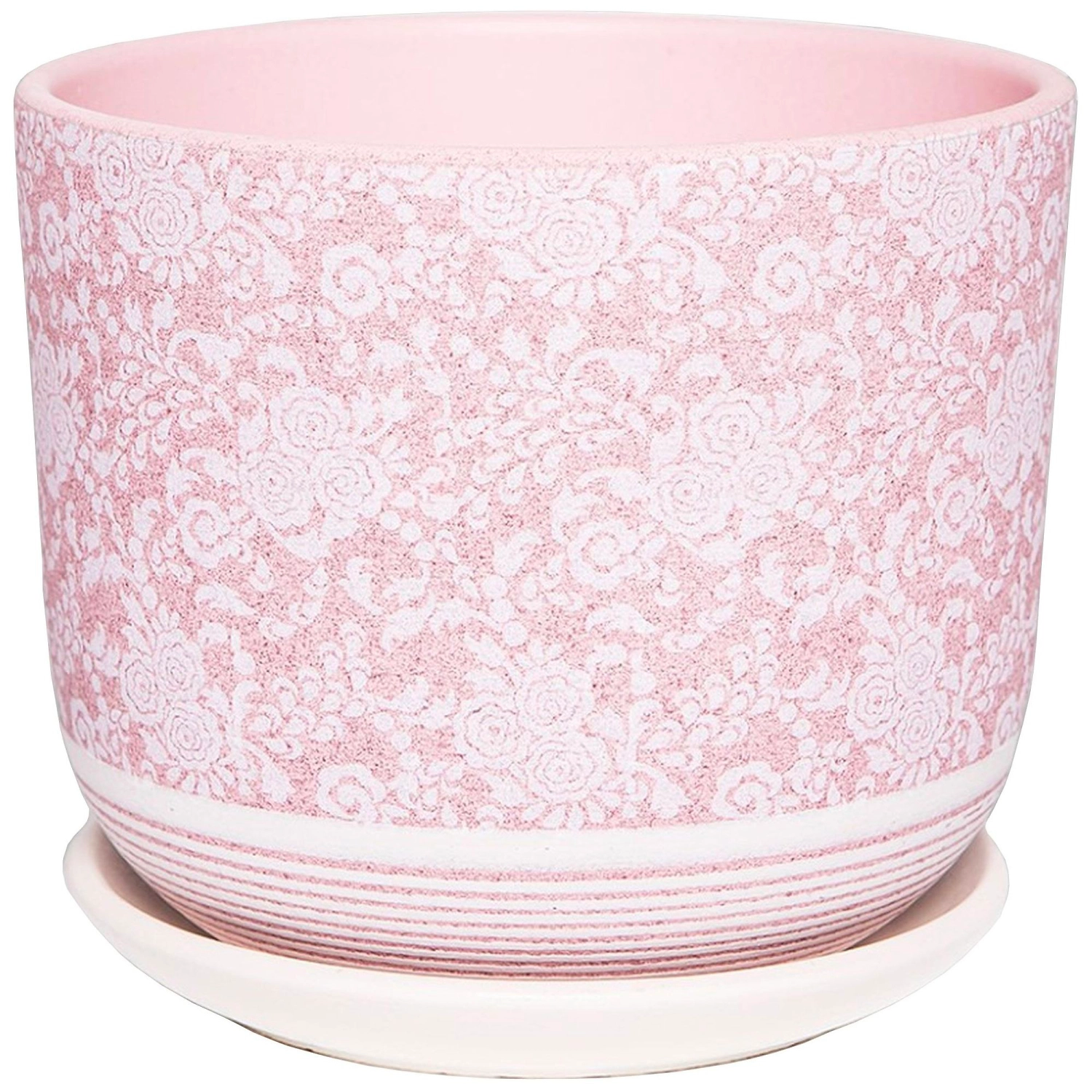 Горшок Гобелен d15 см керамический розовый с поддоном