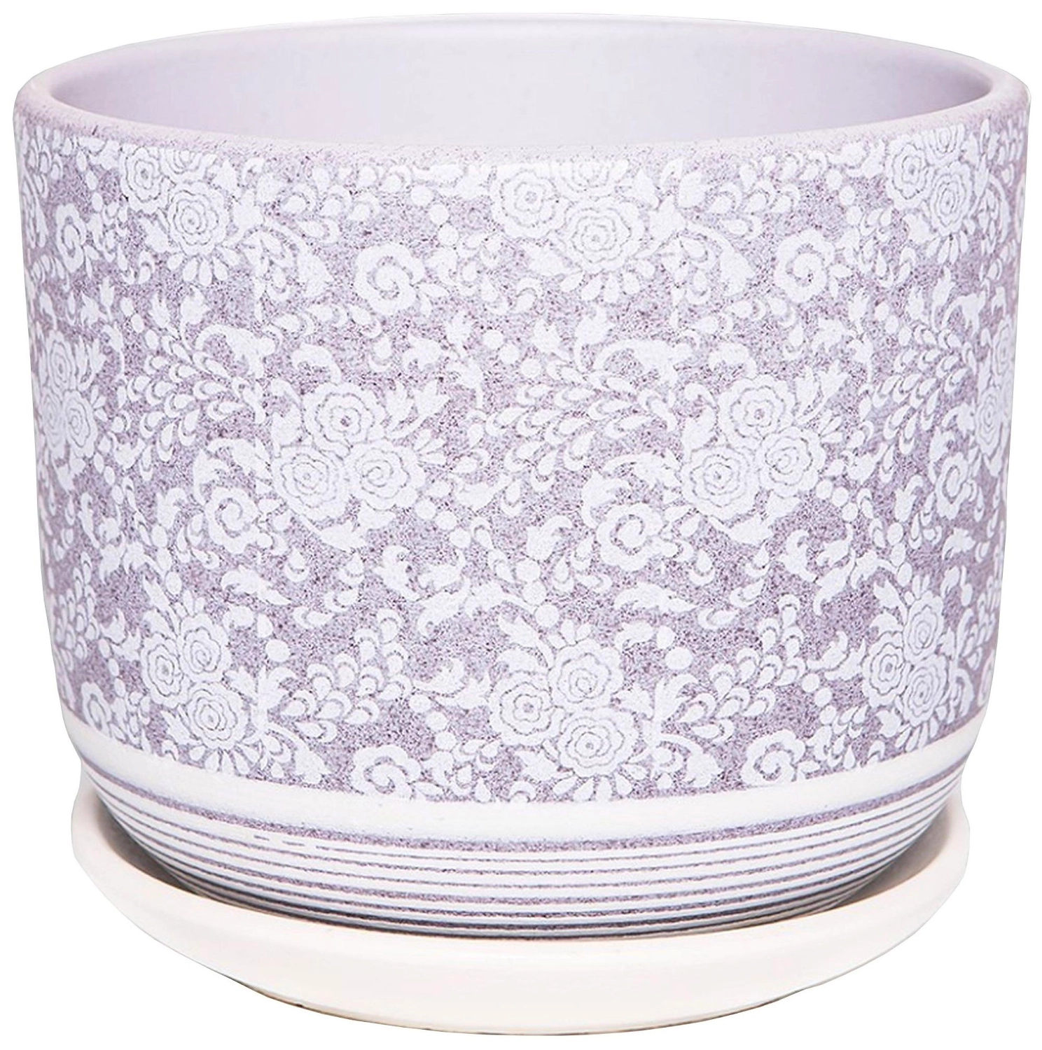 Горшок Гобелен d15 см керамический серый с поддоном