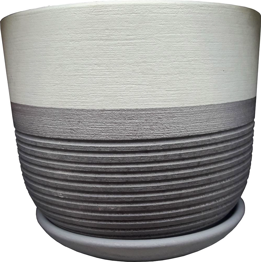 Горшок керамический Маршмеллоу зеленый с поддоном D15 H13