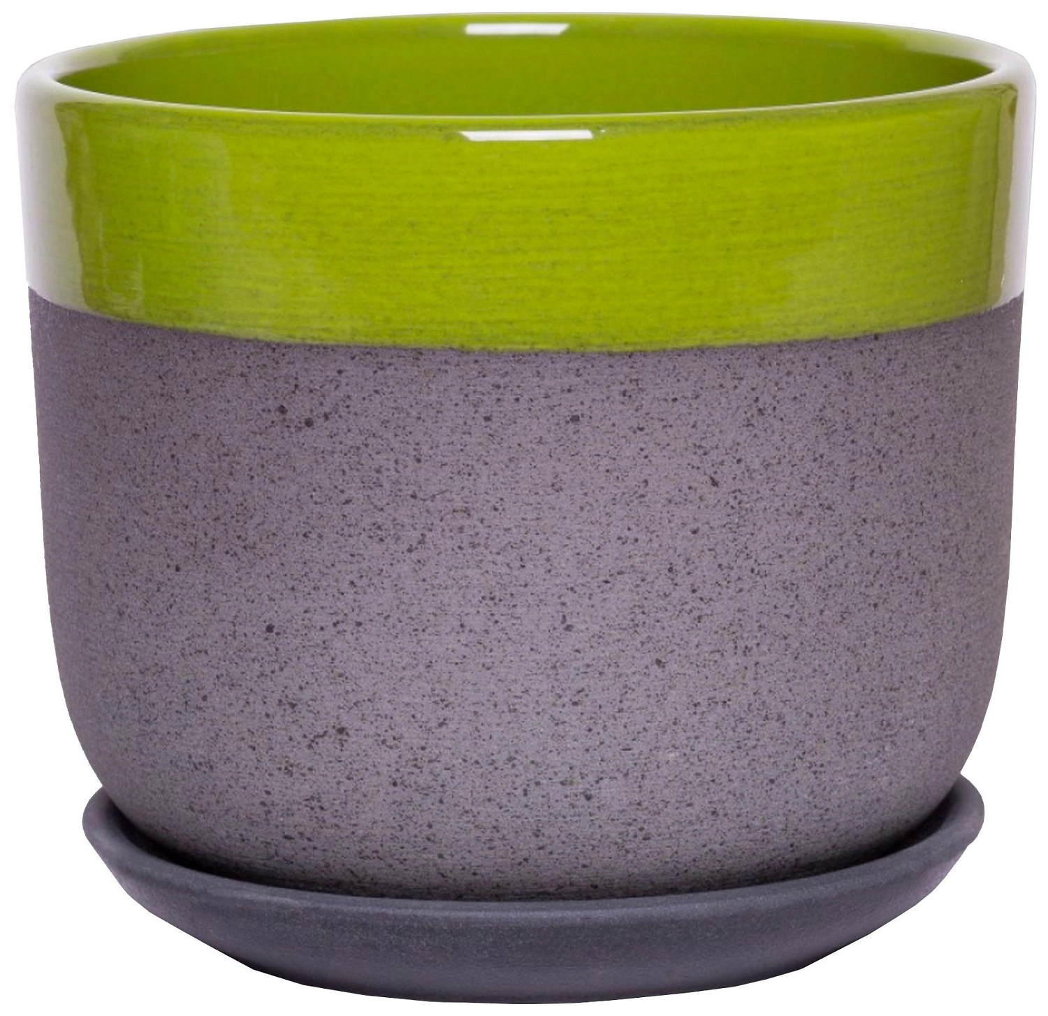 Горшок Контраст d15 см керамический зеленый с поддоном