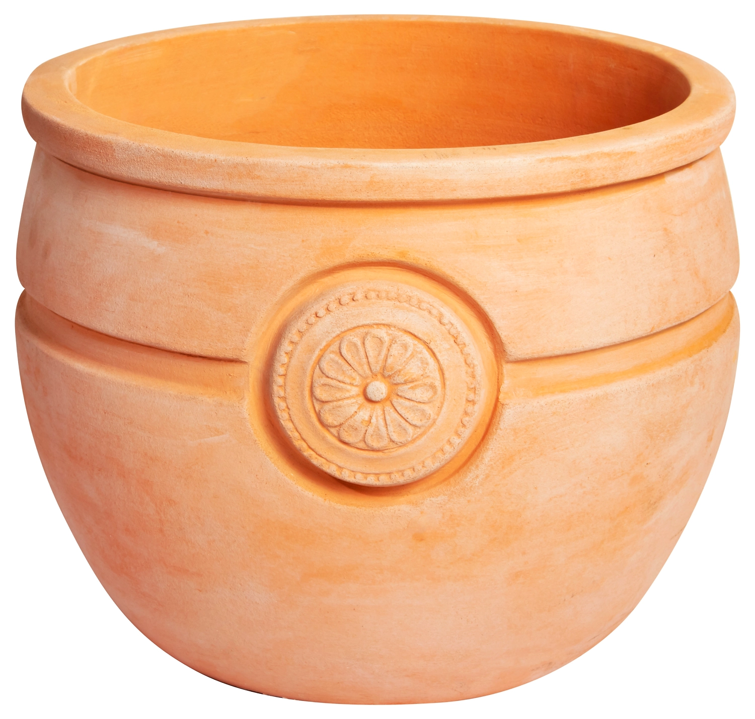 Горшок 28х37х37 см желто-оранжевый с орнаментом