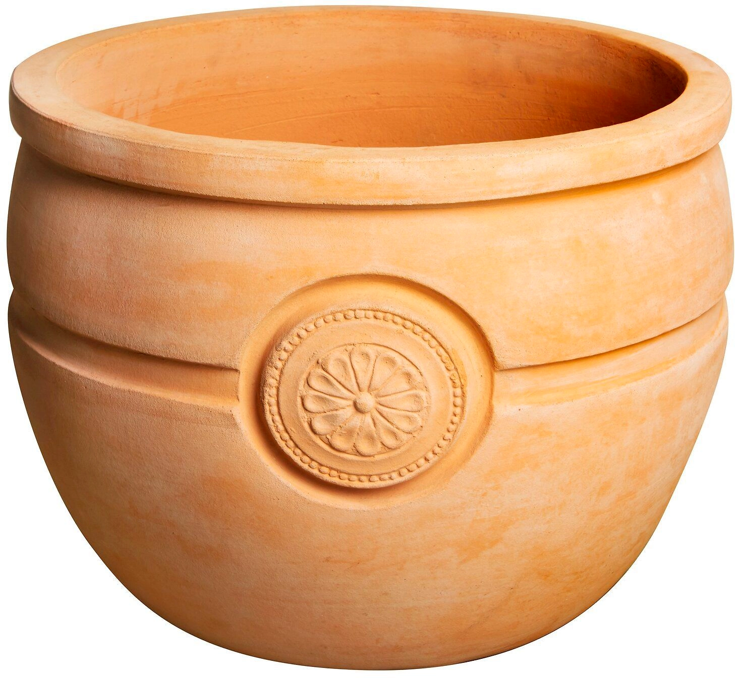 Горшок 48,5х48,5х35 см желто-оранжевый с орнаментом