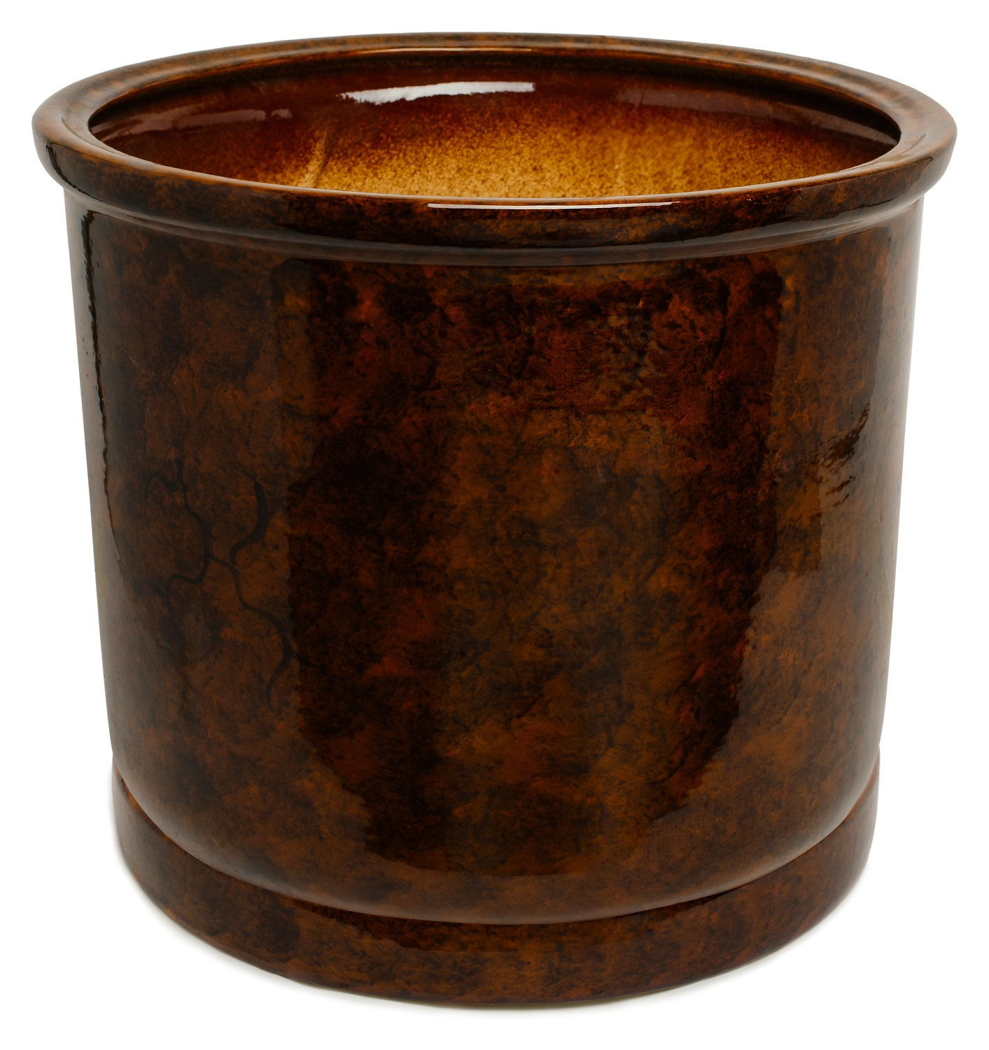 Горшок Цилиндр d44 см 40,5 л керамический коричневый с поддоном
