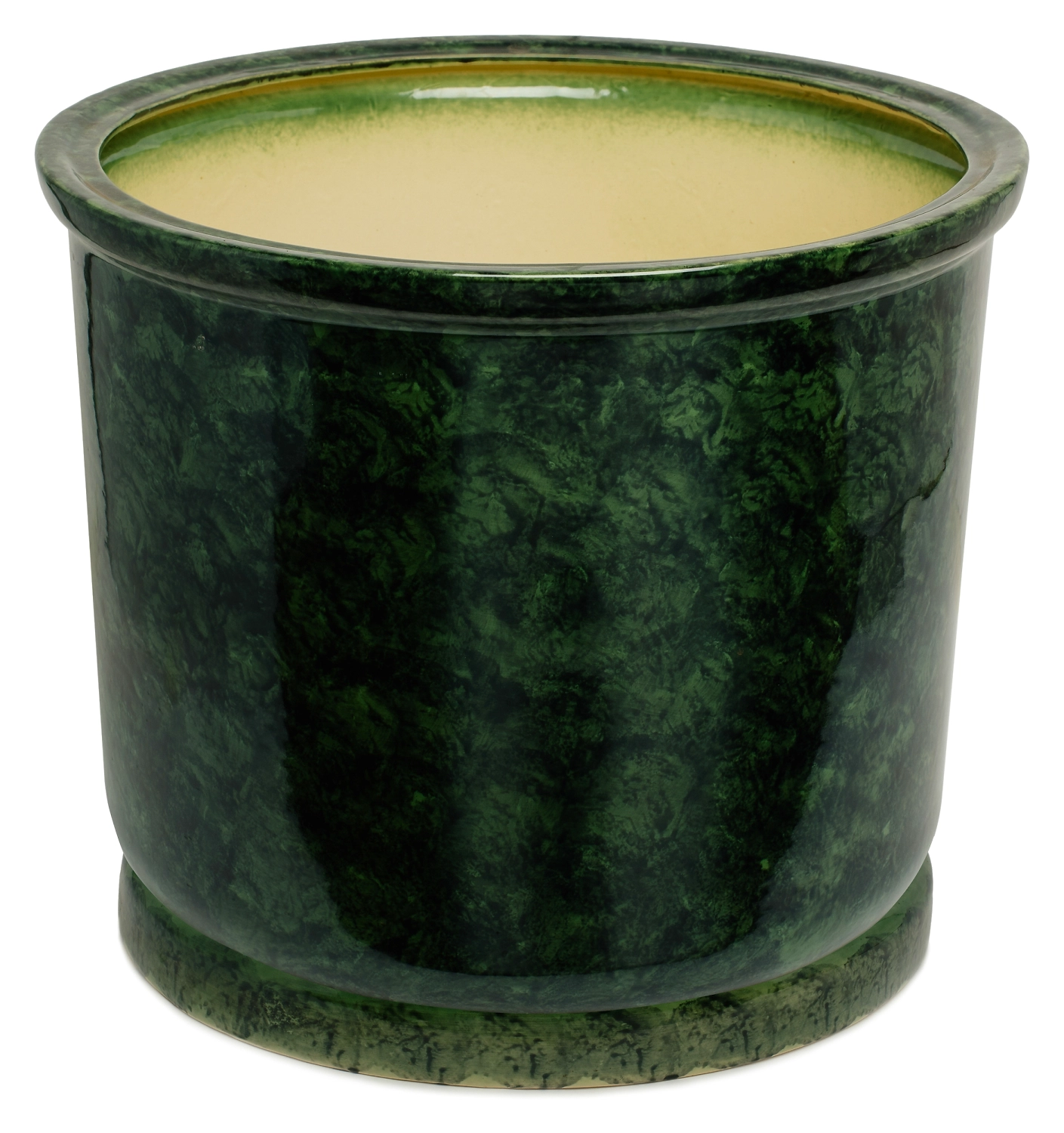 Горшок Цилиндр d44 см 40,5 л керамический зеленый с поддоном