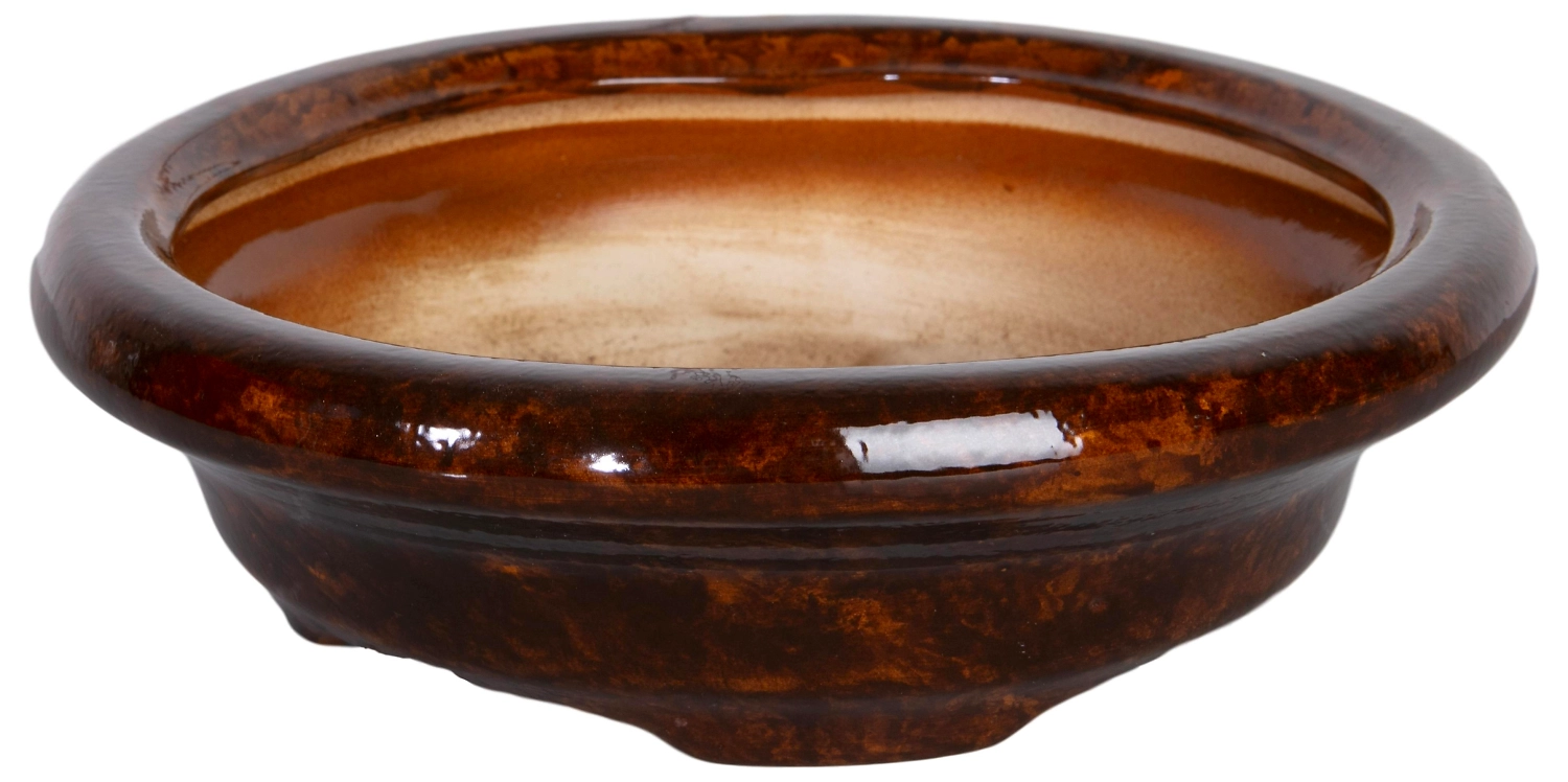 Горшок Бонсайница d30 см керамический коричневый