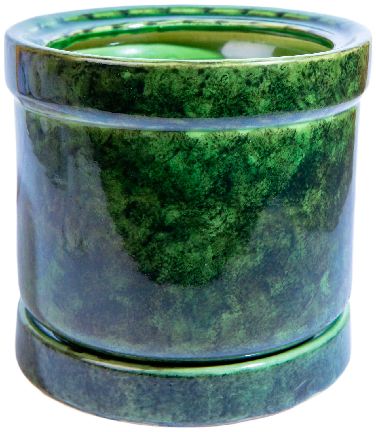 Горшок Цилиндр d18 см керамический зеленый
