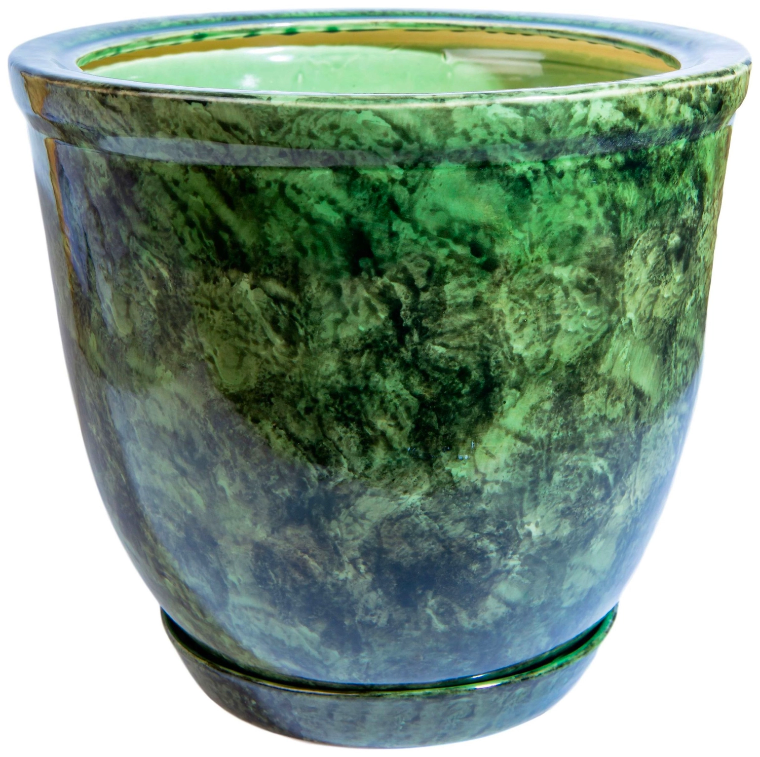 Горшок Кедр №2 d25 см керамический зеленый