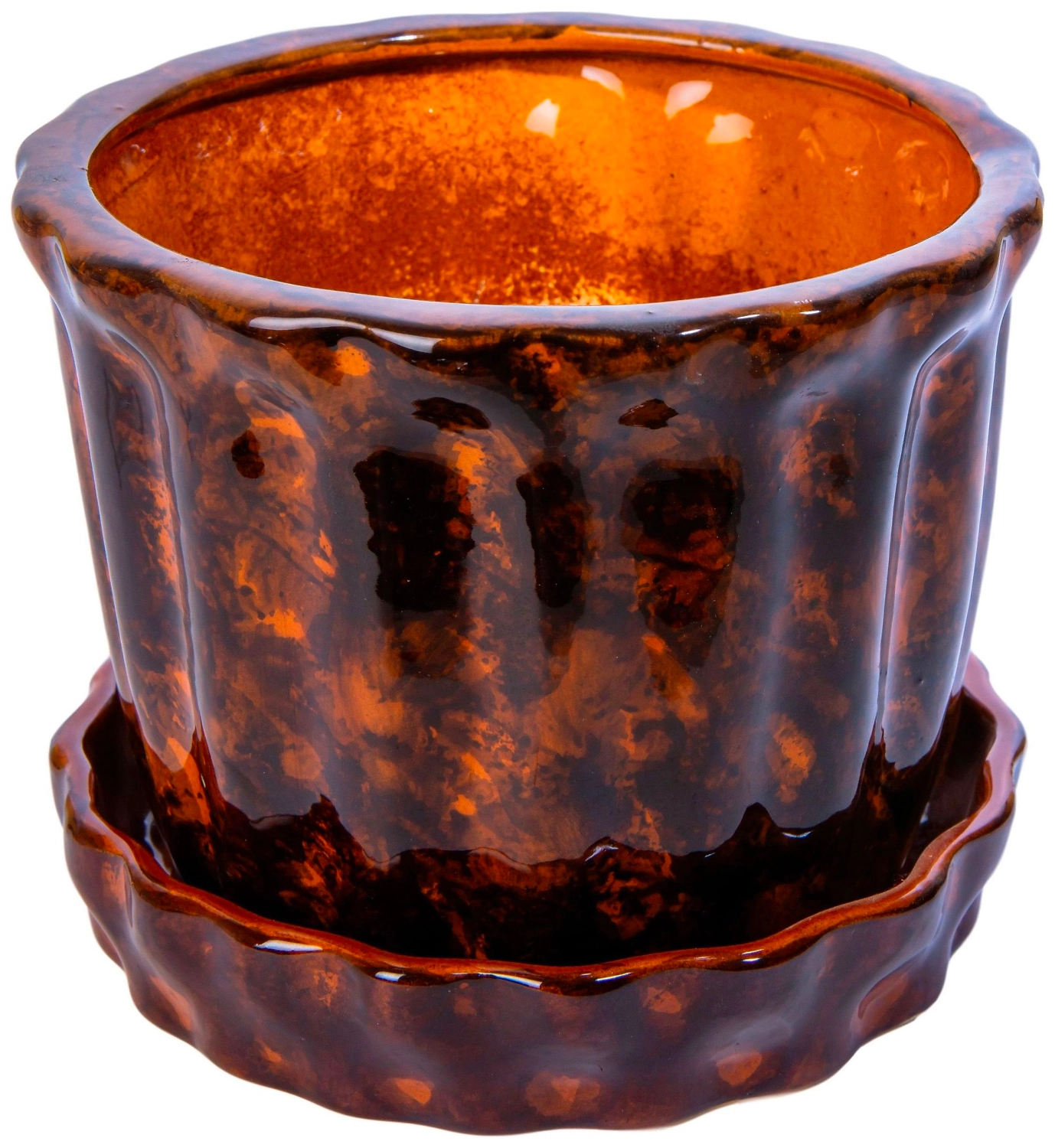 Горшок №1 d17 см керамический коричневый