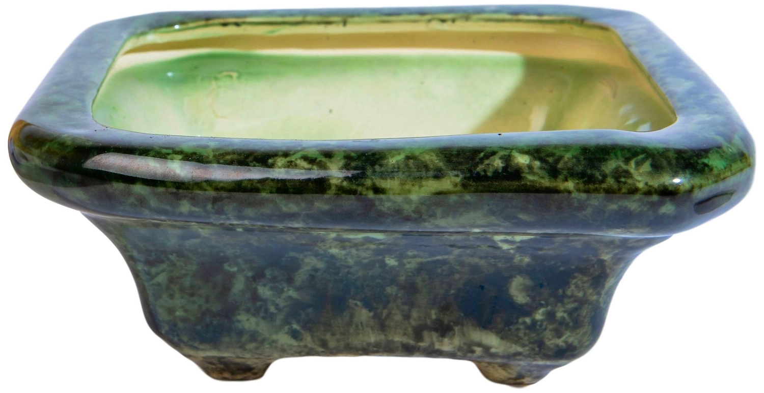 Горшок Бонсайница 21х21х9 см керамический зеленый