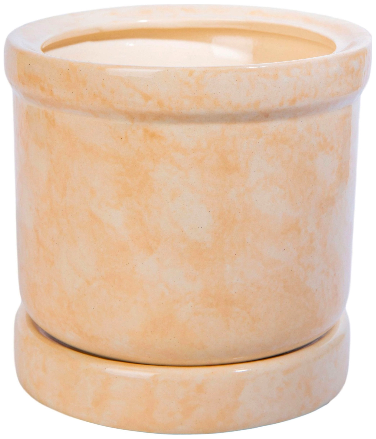 Горшок Цилиндр d14,5 см керамический бежевый с подставкой