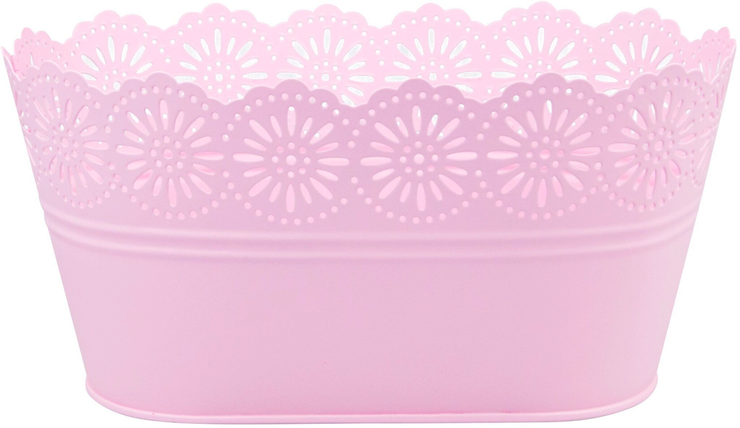 Кашпо d22 см металлическое розовое