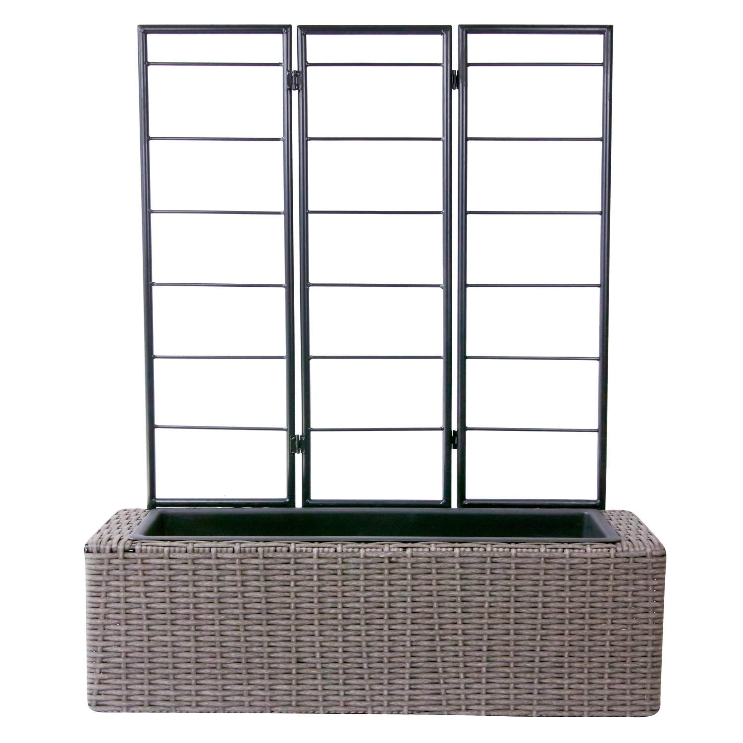 Ящик балконный Ротанг 69x21x87 см серый 