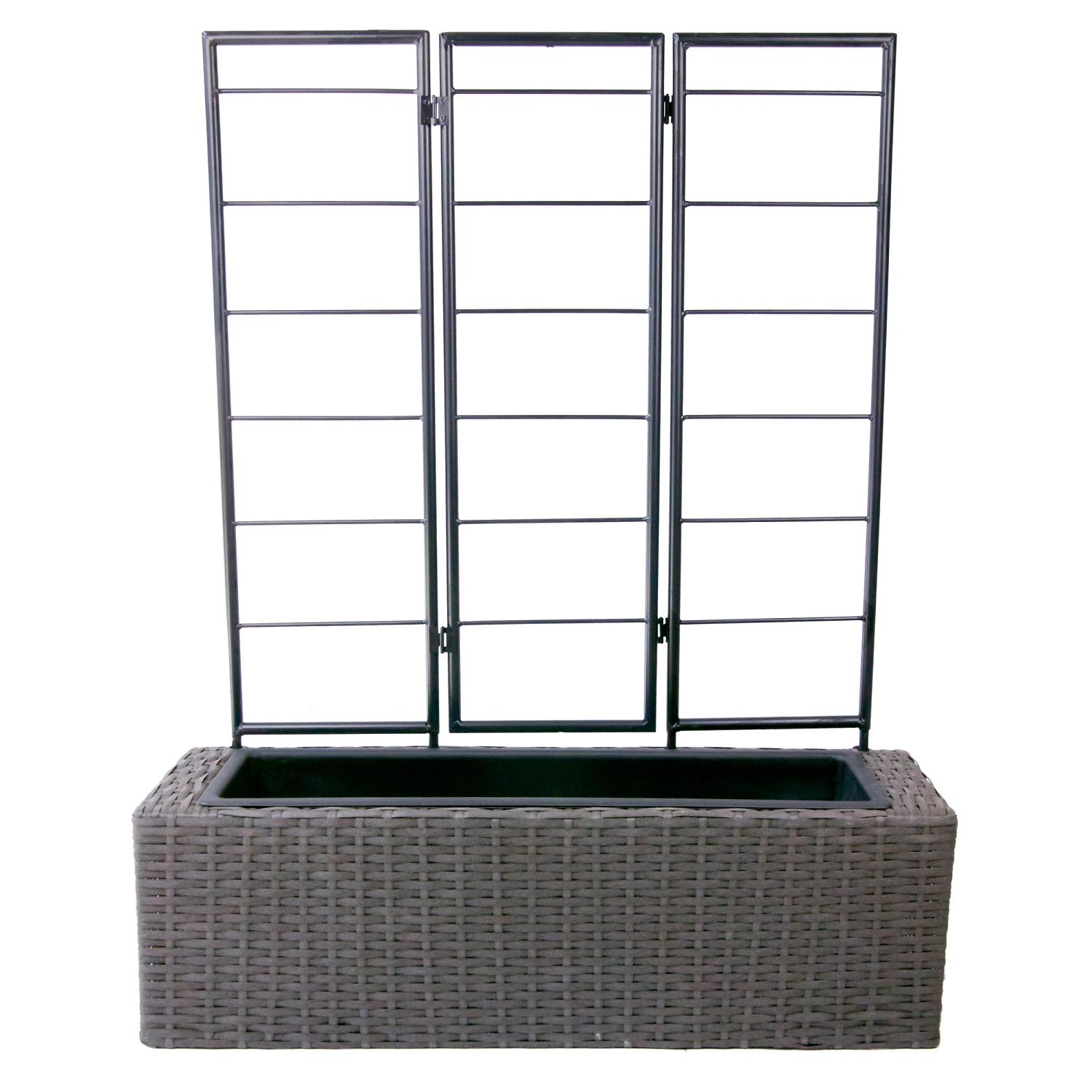 Ящик балконный Ротанг 69x21x87 см черный