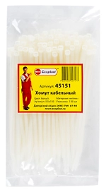Хомут Ecoplast 3,5 мм D 5-35 мм нейлон/полиамид белый 100 шт