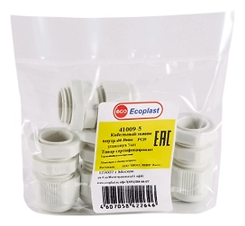 Хомут Ecoplast 60 мм D5-8мм ПВХ белый 5 шт