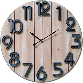 Часы круглые 60 см дерево серые