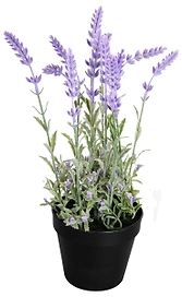 Искусственный цветок лаванда фиолетовая 37 см в кашпо 
