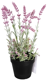 Искусственный цветок лаванда розовая 37 см в кашпо 