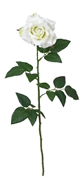 Искусственный цветок роза белая 75 см