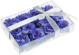 Набор искусственных цветов  роза синяя 12 шт