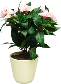 Искусственный цветок бальзамин розовый 36 см в горшке