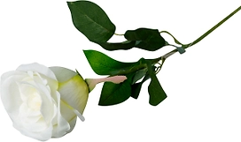Искусственный цветок роза белая 54 см