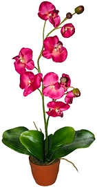 Искусственный цветок Фаленопсис розовый 80 см в горшке