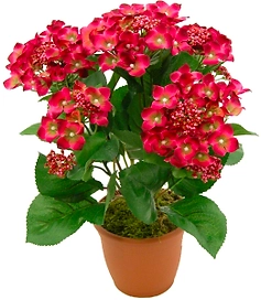 Искусственный цветок гортензия бургунди 30 см в горшке