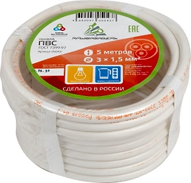 Провод силовой ПВС 3х1,5 кв. мм 5 м