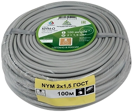 Кабель силовой NYM/NUM 2x1,5 кв. мм 100 м